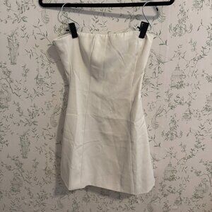 Peppermayo Off-White Strapless Mini Dress